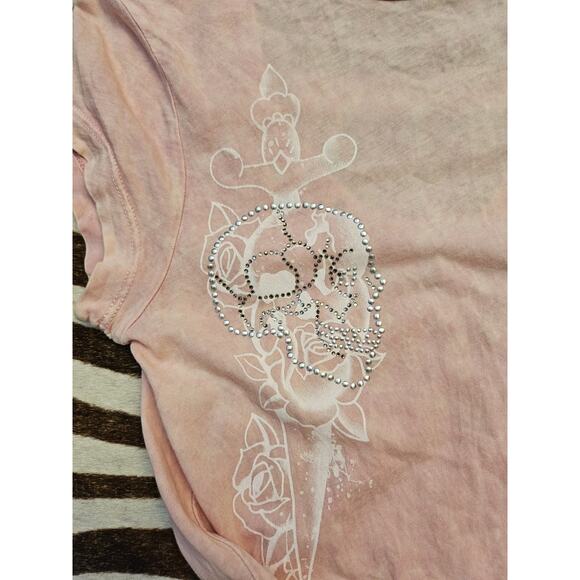 Vintage Bejeweled Y2K Body Con T-shirt Dress Ed Hardy Style Sz M - Picture 6 of 6